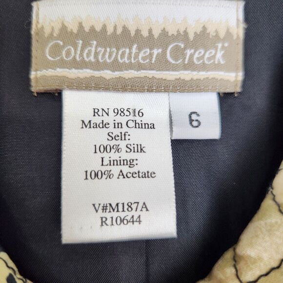 Coldwater Creek Silk Quilted Blazer-Patchwork-Animal Print-Earth Tones-Office-6 - Picture 9 of 11